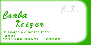csaba keizer business card